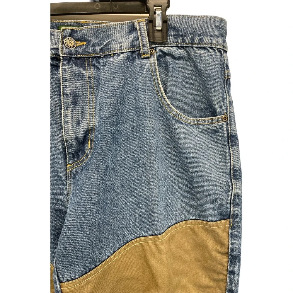 Remington Mens 38/33 Blue W/ Brown‎ Patch For Durability Out Door Workwear Jeans